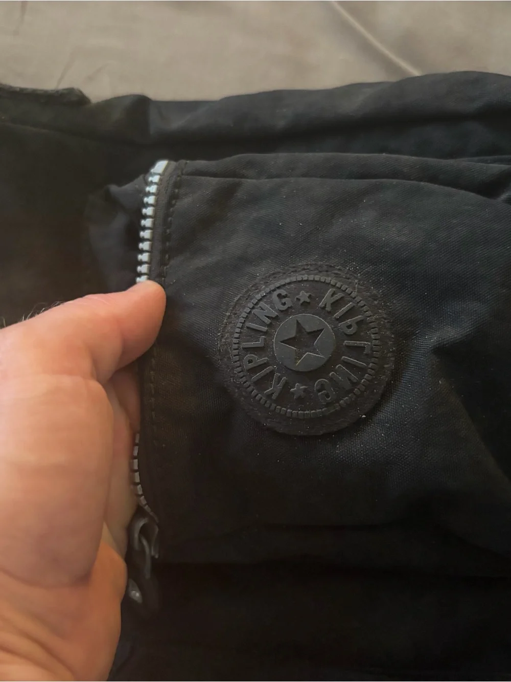 Kipling Black Messenger Bag with Monkey Charm